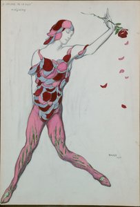 Costume design for Nijinksy from "Le Specter de la Rose", 1911dani af Leon Bakst