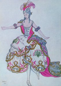 Kostumedesign til The Fairy Carnation, fra Tornerose af Leon Bakst