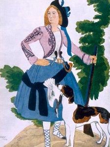 Kostumedesign til The Huntress, 1922 af Leon Bakst