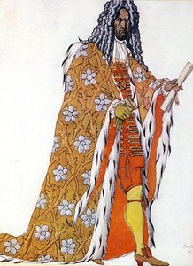 Kostumedesign til The Master of Ceremonies, fra Sleeping Beauty af Leon Bakst