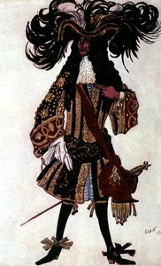 Kostumedesign til en naboprins, fra Tornerose af Leon Bakst