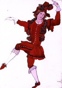 Kostumedesign til en Pageboy of the Fairy Mountain-Ash, fra Sleeping Beauty af Leon Bakst