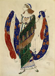 Kostumedesign til en danser fra "Cleopatra", 1910 af Leon Bakst