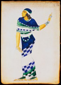 Kostumedesign til en musiker af Leon Bakst