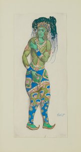 Kostumedesign til Ballet Blue God af R. Hahn, 1910. af Leon Bakst