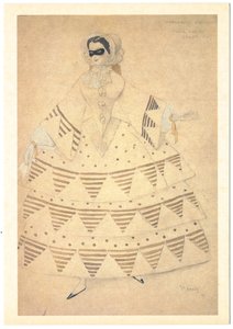 Kostumedesign til balletten Carnaval af R. Schumann, 1910 af Leon Bakst