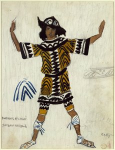 Kostumedesign til balletten Daphnis et Chloé af M. Ravel, 1912 af Leon Bakst