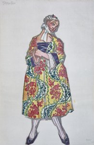 Kostumedesign til balletten Kvinder i godt humør af C. Goldoni, 1917 af Leon Bakst