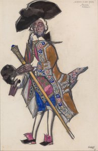 Kostumedesign til balletten The Good-humoured Ladies af Scarlatti af Leon Bakst