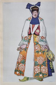 Kostumedesign til operaen Sadko af N. Rimsky-Korsakov, 1917 af Leon Bakst