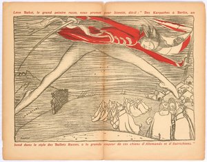 Fra Karpaterne til Berlin, et spring i stil med de russiske balletter..., ca. 1915. af Leon Bakst