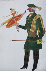 englænder. Kostumedesign til balletten The Magic Toy Shop af G. Rossini, 1919 af Leon Bakst