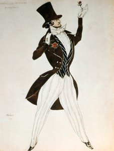 Florestan, design til et kostume til balletten Carnival komponeret af Robert Schumann, 1919 af Leon Bakst