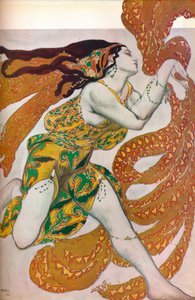 Narcisse: En Bacchante. Kostumedesign til dansen Narcisse, 1911 af Leon Bakst