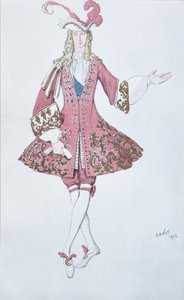 Side de la prinsesse. Kostumedesign til balletten Sleeping Beauty af P. Tchaikovsky, 1916 af Leon Bakst
