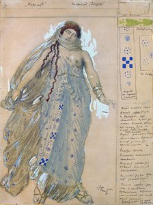 Phaedra. Kostumedesign til dramaet Hippolytus af Euripides, 1902 af Leon Bakst