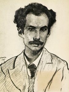 Portræt af Boris Nikolaevich Bugaev af Leon Bakst