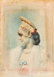 Portræt af en pige iført en Kokoshnik af Leon Bakst