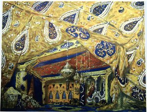 Scenedesign til balletten Sheherazade af N. Rimsky-Korsakov, 1910 af Leon Bakst