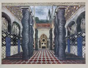 Scenedesign til stykket The Martyrdom of St. Sebastian af Gabriele D