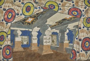 Scenedesign til revyen Aladin, eller den vidunderlige lampe, 1919. af Leon Bakst