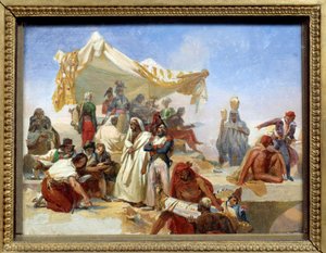 Ægyptens kampagne (1798-1801): "" Egyptens ekspedition under ordre fra Napoleon Bonaparte (1769-1821)"" Maleri af Leon Cogniet (1794-1880) 1800-tallet