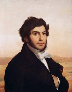 Portræt af Jean-Francois (Jean Francois) Champollion (1790-1832), fransk egyptolog, dechifrerer af hieroglyffer. Maleri af Leon Cogniet (1794-1880). Louvre-museet. af Léon Cogniet
