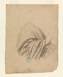 Tegning, studie af draperi, 1886-92 af Leon Dabo