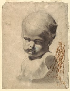 Tegning, Studie af en barnebuste (fra en gipsafstøbning), 1881-92 af Leon Dabo