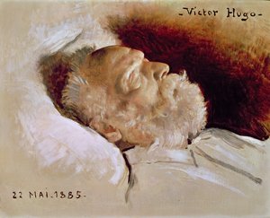 Portræt af Victor Hugo (1802-85) på sit dødsleje, 22. maj 1885