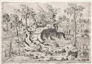 Landskab med Putti, ca. 1550.