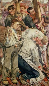 The Men, venstre panel fra The Age of the Worker af Leon Henri Marie Frederic