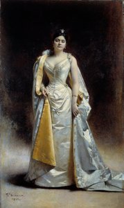 Portræt i fuld længde af Madame Albert Cahen af ​​Antwerpen Maleri af Leon Bonnat (1833-1922) 1891 Søn. 1,34x2,27 m Bayonne, Bonnat Museum af Leon Joseph Florentin Bonnat