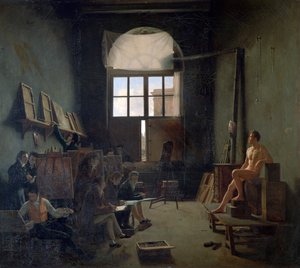 Davids værksted, 1814. af Leon Mathieu Cochereau
