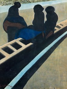 Fiskerkoner på kajen af Leon Spilliaert