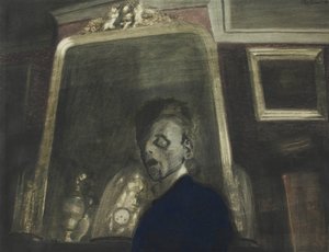 Selvportræt før spejlet, 1908.