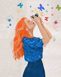 Dansende vinger, 2025 (digital) af Leona Tsiara