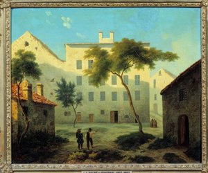 Udsigt over fødestedet for Napoleon Bonaparte (1769-1821) i Ajaccio, Corsica Maleri af Leonard Dalige de Fontenay (1813-1892) 1849 Søn. 0,38x0,46 m Malmaison-museet på slottet af Leonard Alexis Dalige de Fontenay