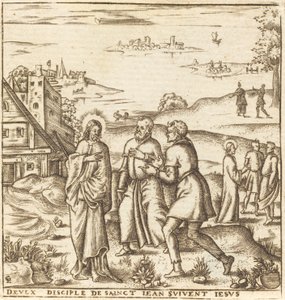 Kristus beder to disciple af Johannes Døberen at følge ham af Leonard Gaultier