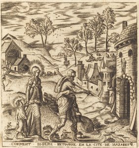 Josef, Maria og Jesus vender tilbage til Nazareth af Leonard Gaultier