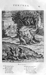 Pentheus, konge af Theben, der gjorde modstand mod Dionysos