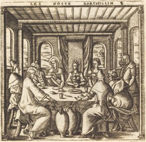 Brylluppet i Cana (Kristus skifter vand til vin) af Leonard Gaultier