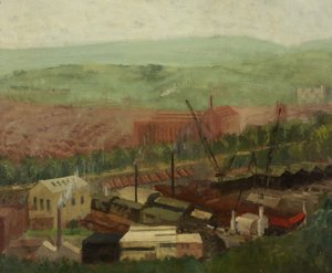 Bristol fra Brandon Hill (olie på lærred) af Leonard Greaves