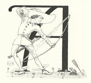 A var en bueskytte og skød på en frø (gravering) af Leonard Leslie Brooke