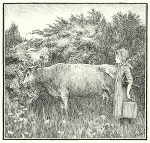 Lækker ko bonny, slip din mælk (gravering) af Leonard Leslie Brooke