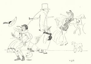 Hvis du nyser om mandagen, nyser du for fare (gravering) af Leonard Leslie Brooke
