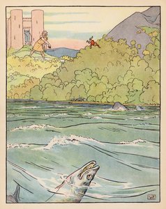 Illustration til Tom Thumb (farvelitografi) af Leonard Leslie Brooke