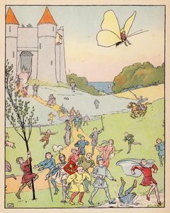 Illustration til Tom Thumb (farvelitografi) af Leonard Leslie Brooke
