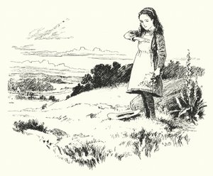 Lady bird, lady bird, flyv hjem (gravering) af Leonard Leslie Brooke