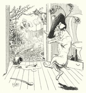 Old Mother Hubbard (gravering) af Leonard Leslie Brooke